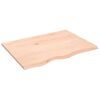 vidaXL Bordplate 80x60x2 cm ubehandlet heltre eik