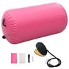 vidaXL Oppbl&aring;sbar gymnastikkrull med pumpe 120x90 cm PVC rosa