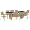 vidaXL Hage Spisegruppe 9 pcs Svart Poly rattan
