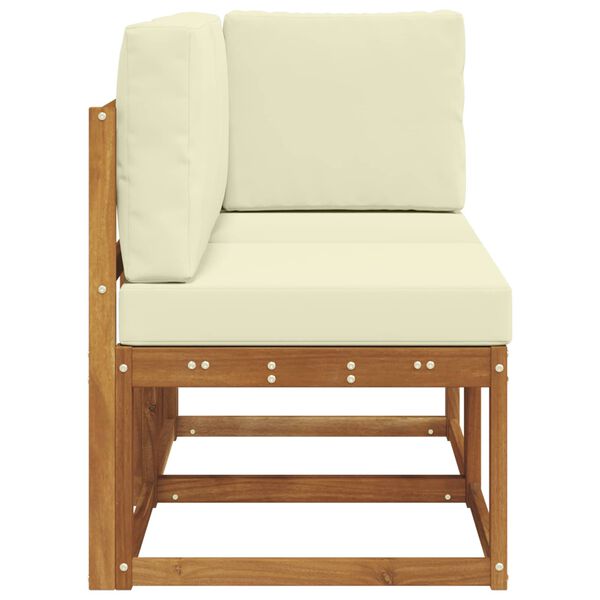 vidaXL Utend&oslash;rs midtbord og hj&oslash;rnesofa med pute 2 Stk Naturlig og Krem