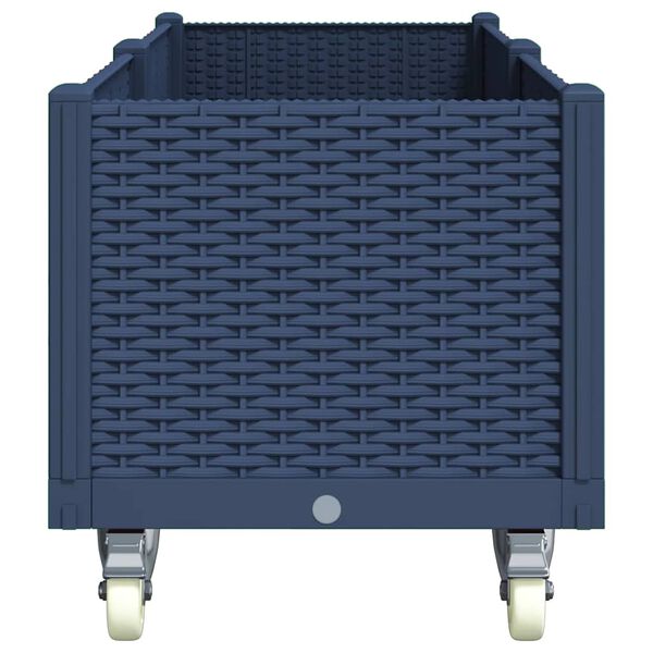 vidaXL Plantekasse med hjul bl&aring;gr&aring; 160x50x54 cm PP