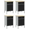 vidaXL Arbeidsskap med skuff 4 pcs Svart og Gr&aring; 200 x 55 x 85 cm