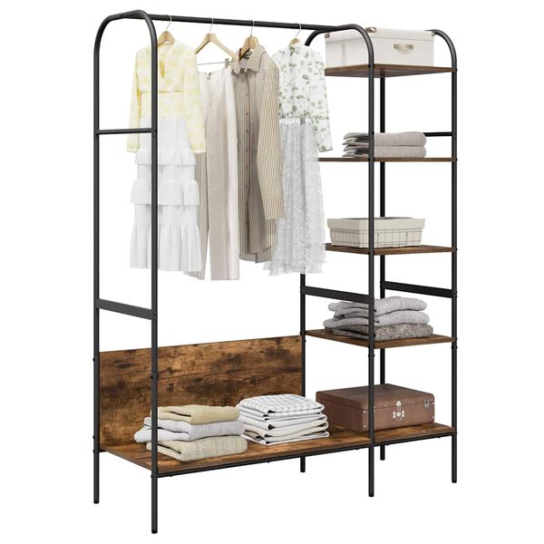 vidaXL Klesstativ med hylle Brun Eik 120 x 44 x 160 cm Konstruert tre