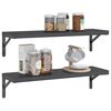 vidaXL Vegghyller 2 stk 75x23,5x3 cm svart rustfritt st&aring;l