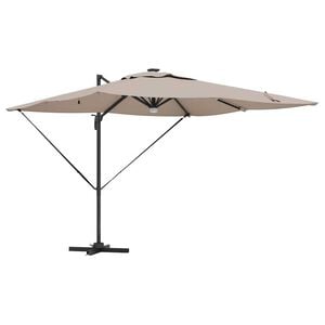 vidaXL Roma parasol Gråbrun 286 x 285 x 270 cm Aluminium og polyester