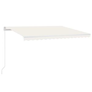 vidaXL Automatisk markise med vindsensor og LED 450x300 cm kremhvit