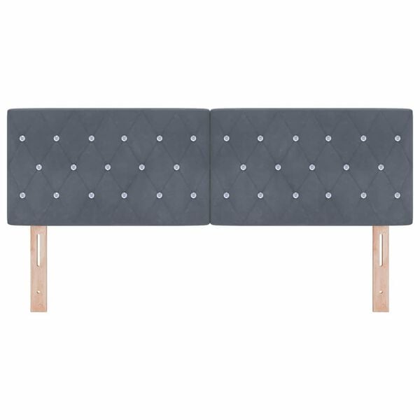 vidaXL Hodegavl med hodegjerde M&oslash;rkegr&aring; 144 cm Kunstl&aelig;r