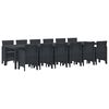 vidaXL Hage Spisegruppe 13 pcs Antrasitt Polt rattan