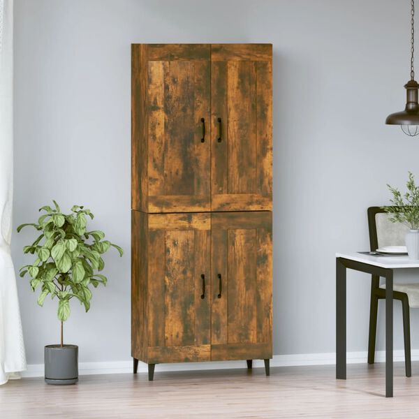 vidaXL Highboard r&oslash;kt eik 69,5x34x180 cm konstruert tre