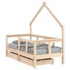 vidaXL Barnesengeramme med skuffer 70x140 cm heltre furu