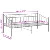vidaXL Ramme til sovesofa grå metall 90x200 cm