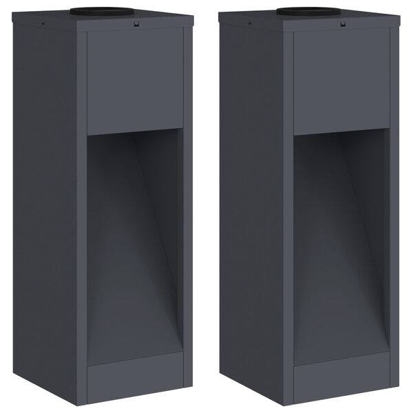 vidaXL Solcelle LED Stibelys 2 pcs Antrasitt Kaldvalset st&aring;l