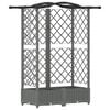 vidaXL Hevet Bed med Trellis og Tak Lysegr&aring; 124 x 40 x 123 cm PP