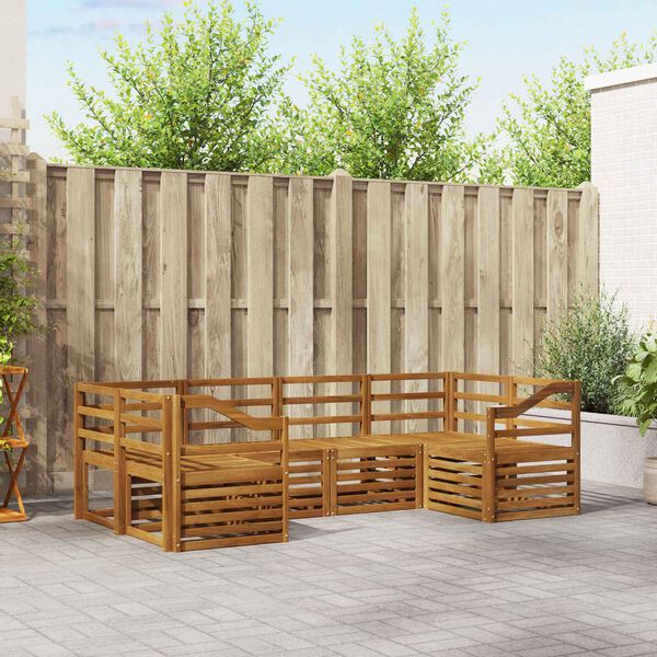 vidaXL Sofasett 6 pcs Naturlig Solid akasietre