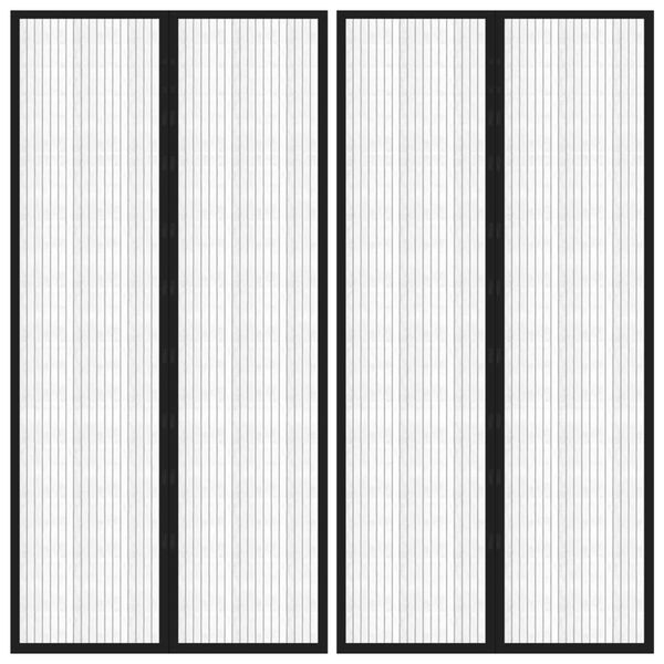 vidaXL Insektsgardiner for d&oslash;r 2 stk med magnetblokker svart 220x100cm