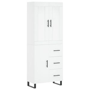 vidaXL Highboard hvit 69,5x34x180 cm konstruert tre