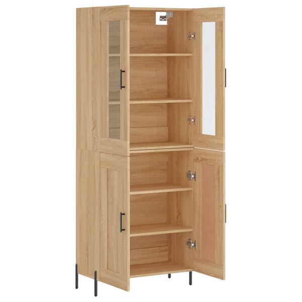 vidaXL Highboard sonoma eik 69,5x34x180 cm konstruert tre
