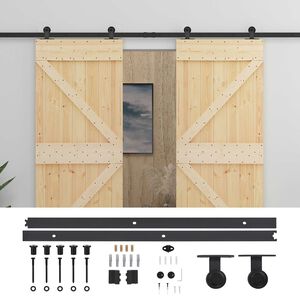 vidaXL Skyved&oslash;r 2 pcs Naturlig og svart Heltre furu