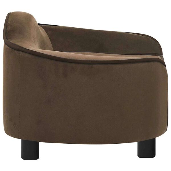 vidaXL Hundesofa brun 67x47x36 cm plysj