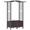 vidaXL Hevet Bed med Trellis og Tak Brun 125 x 40 x 144 cm PP