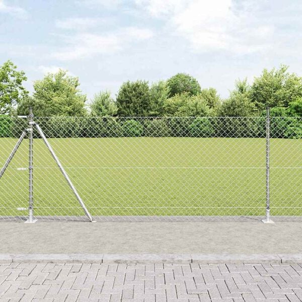 vidaXL Gjerdep&aring;le s&oslash;lv 25 x 0,8 m (40 x 40 mm mesh) St&aring;l