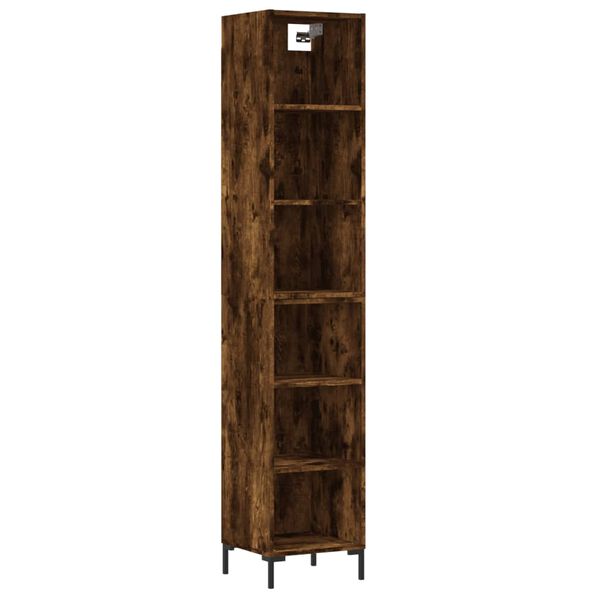 vidaXL Highboard r&oslash;kt eik 34,5x32,5x180 cm konstruert tre