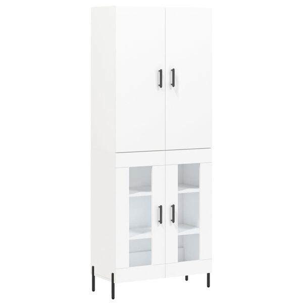 vidaXL Highboard hvit 69,5x34x180 cm konstruert tre