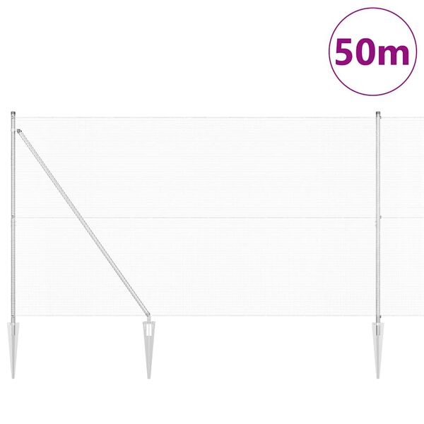 vidaXL Gjerdep&aring;le s&oslash;lv 50 x 1,5 m (25 x 25 mm mesh) St&aring;l