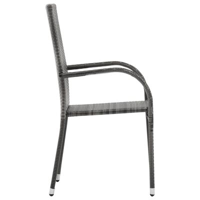 vidaXL Stablestoler 4 stk grå polyrotting