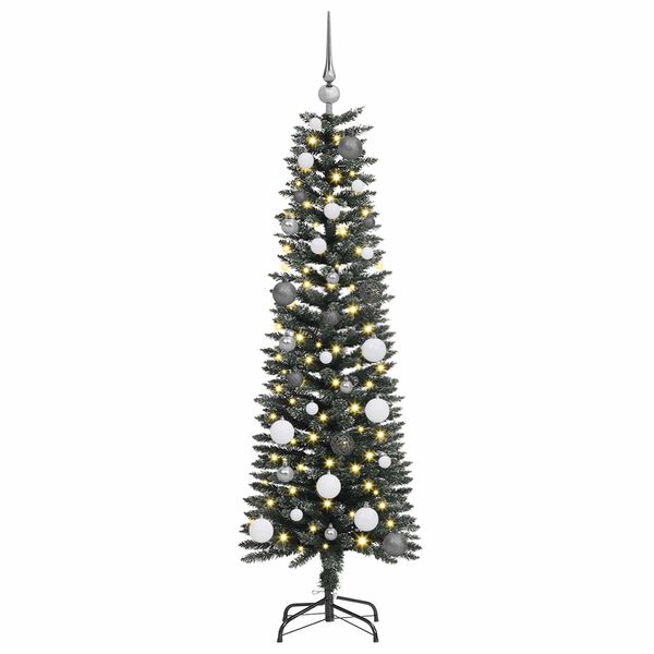 vidaXL Kunstig juletre med 150 LED gr&oslash;nn 150 cm PVC og plast og st&aring;l