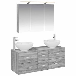 vidaXL Baderomsinnredningssett 4 pcs Gr&aring; Sonoma
