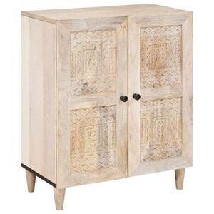 vidaXL Serviesskap Hvit 60 x 33 x 75 cm heltre mango