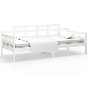 vidaXL Dagseng hvit heltre furu 90x200 cm