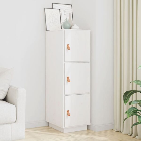 vidaXL Highboard hvit 34x40x108,5 cm heltre furu