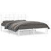vidaXL Sengeramme i metall med sengegavl hvit 150x200 cm