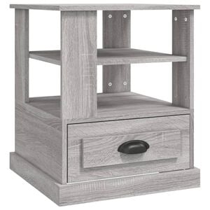 vidaXL Sidebord gr&aring; sonoma 50x50x60 cm konstruert tre