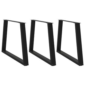 vidaXL Spisebordben V-formet 3 stk svart 90 x (72-73,3) cm st&aring;l