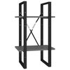 vidaXL Bokhylle 2 niv&aring;er gr&aring; 40x30x70 cm konstruert tre