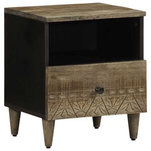 vidaXL Nattbord lysegr&aring; 40x33x46 cm heltre mango