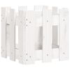 vidaXL Plantekasse med gjerdedesign hvit 30x30x30 cm heltre furu