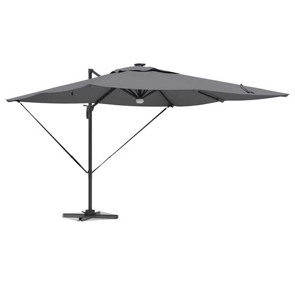 vidaXL Roma parasol med LED -stripelys Antrasitt 286 x 284 x 270 cm