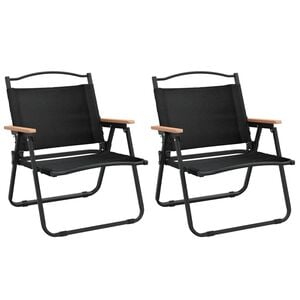 vidaXL Campingstoler 2 stk svart 54x43x59 cm oxfordstoff