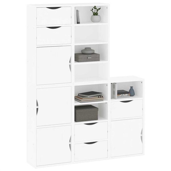 vidaXL Sideskap 5 stk ODDA hvit 40x24x79 cm heltre furu
