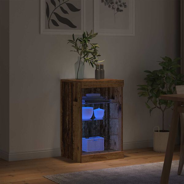 vidaXL LED sideboard Gammelt tre 41 x 37 x 67 cm Konstruert tre