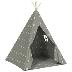 vidaXL Tipi-telt for barn med pose polyester gr&aring; 115x115x160 cm