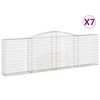 vidaXL Gabionkurver buede 7 stk 400x30x120/140 cm galvanisert jern