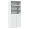 vidaXL Highboard hvit 80x42,5x185 cm konstruert tre