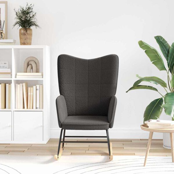 vidaXL Gyngestol Mørkegrå Sherpa-stoff