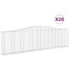 vidaXL Gabionkurver buede 20 stk 400x30x100/120 cm galvanisert jern