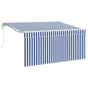 vidaXL Innvendbar Markise Bl&aring; og hvit 300 x 200 cm
